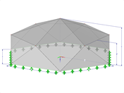Model 000503 | FPC023-a | Jehlanové skládané konstrukce. Ohýbané trojúhelníkové plochy. Polygonální půdorys s parametry