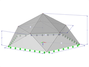 Model 001326 | FPC022-b (obecnější varianta k 034-FPC022-a) | Jehlanové skládané konstrukce. Ohýbané trojúhelníkové plochy. Pětiúhelníkový půdorys s parametry
