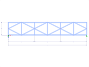 Model 001722 | FT032-2 | Příhradový nosník s rovnoběžnými pásy s parametry