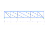 Model 001723 | FT050-a | Příhradový nosník s rovnoběžnými pásy s parametry