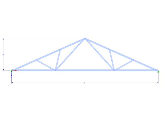 Model 001766 | FT310 | Trojúhelníkový příhradový nosník s parametry