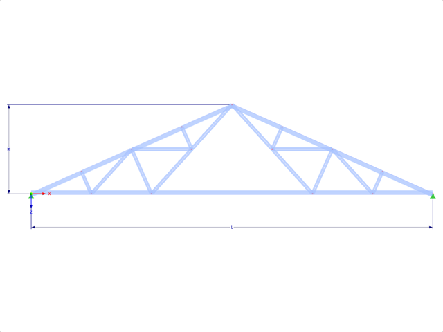 Model 001767 | FT311 | Trojúhelníkový příhradový nosník s parametry