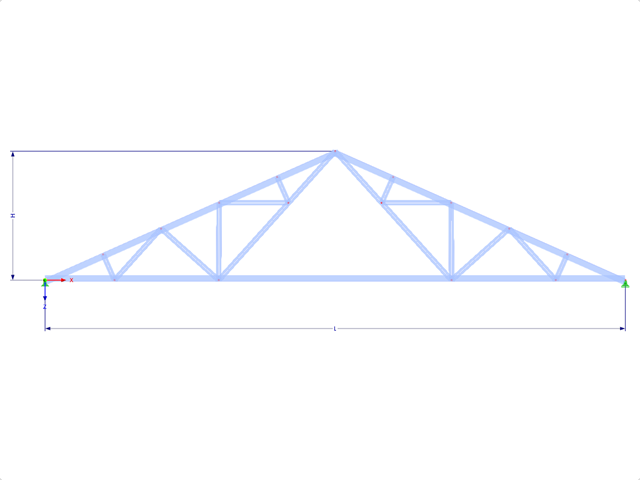 Model 001768 | FT312 | Trojúhelníkový příhradový nosník s parametry