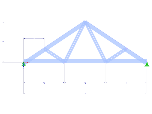 Model 001780 | FT400 | Trojúhelníkový příhradový nosník s parametry