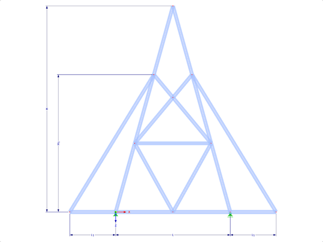 Model 001800 | FTX100 | Trojúhelníkový příhradový nosník s parametry
