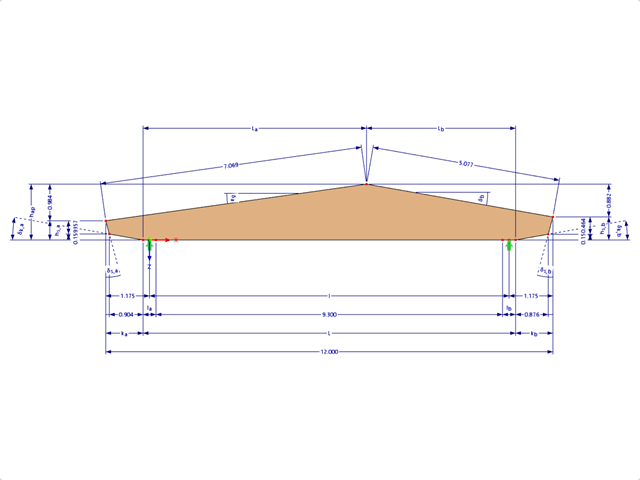 Model 001864 | GLB0307 | Lepený lamelový nosník s parametry