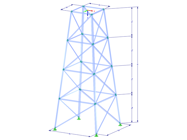 Model 002079 | TSR002-a | Příhradový stožár s parametry
