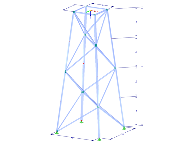 Model 002084 | TSR014-b | Příhradový stožár s parametry