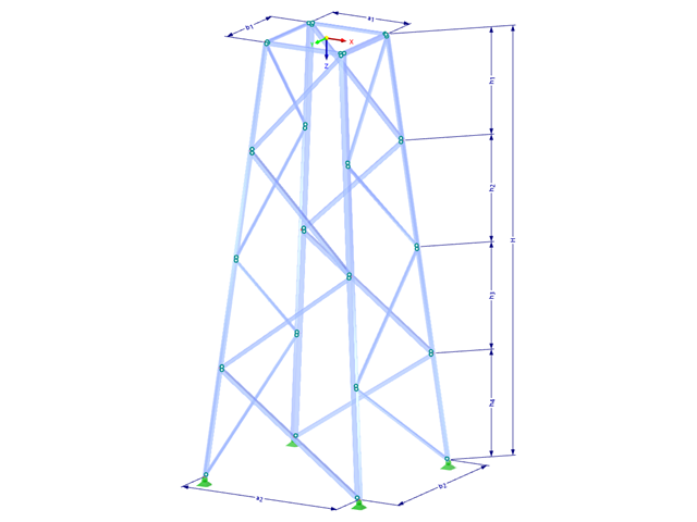 Model 002089 | TSR012-a | Příhradový stožár s parametry
