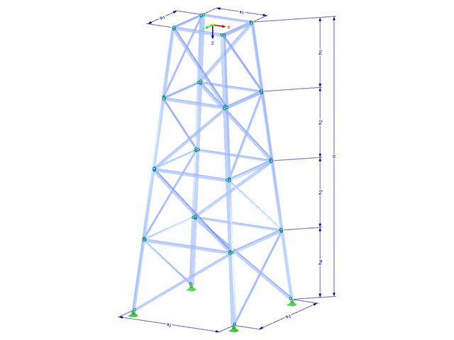 Model 002092 | TSR013-b | Příhradový stožár s parametry