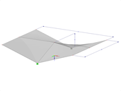 Model 002103 | SHH022 | Antiklastické skořepiny | Čtyři "Hypar" plochy nad obdélníkovým půdorysem | 2 hranice, 2 sklady na jedné úrovni s parametry