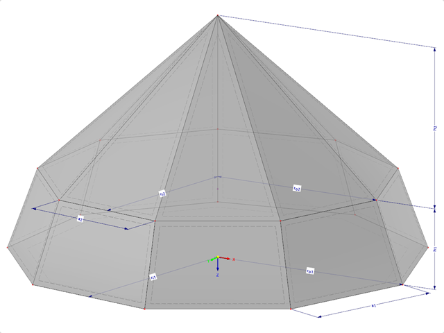 Model 002218 | SLD048 | Zadání pomocí počtu okrajů (9 a více), délky okraje, poloměru kružnice vepsané nebo poloměru kružnice opsané. s parametry