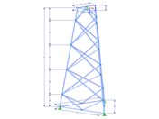 Model 002340 | TST038-a | Příhradový stožár | Trojúhelníkový půdorys | Kosočtvercové diagonály (nepropojené, rovné) s parametry