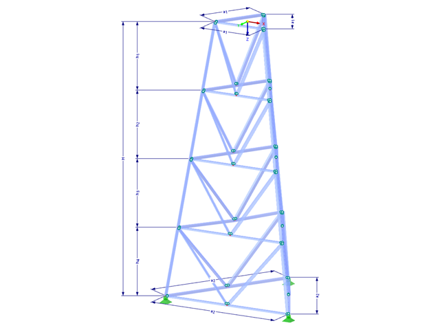Model 002367 | TST051 | Příhradový stožár s parametry