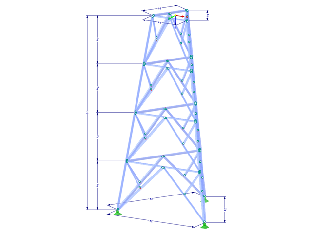 Model 002368 | TST052-a | Příhradový stožár s parametry