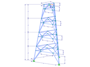 Model 002374 | TST054-b | Příhradový stožár | Trojúhelníkový půdorys s parametry
