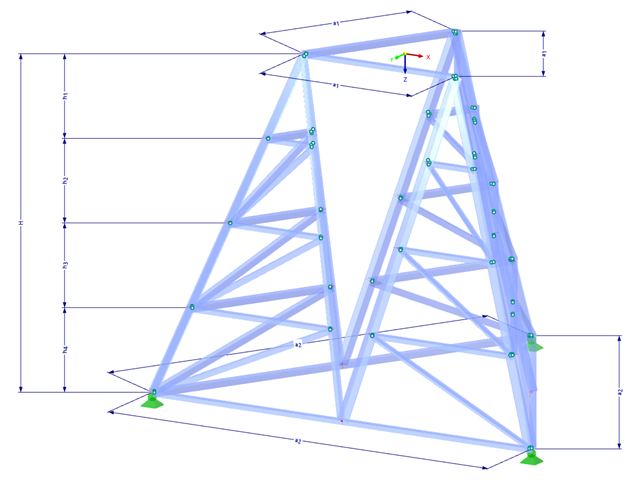 Model 002376 | TST061 | Příhradový stožár s parametry