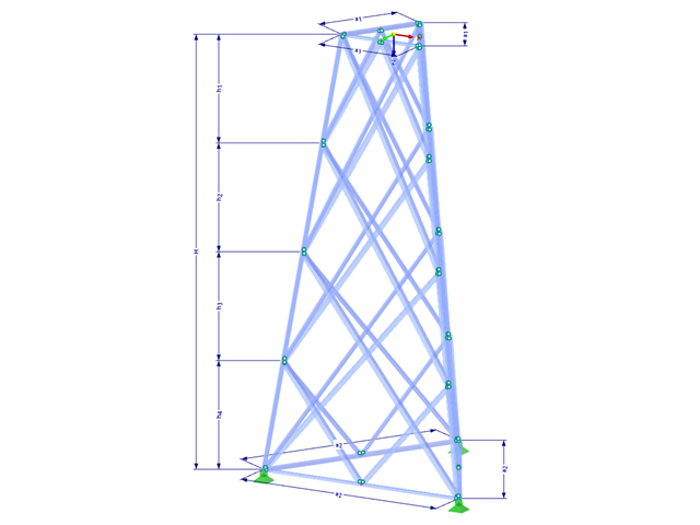 Model 002377 | TST062-a | Příhradový stožár s parametry