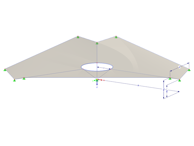 Model 002572 | TMS036 | Membránová konstrukce s parametry