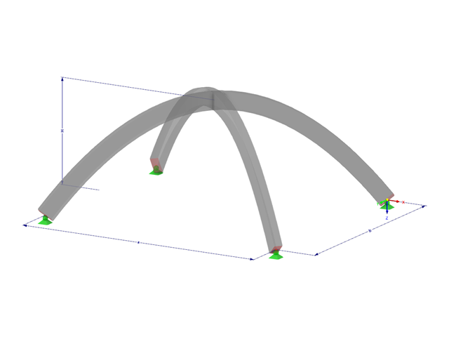 Model 003212 | ARS002p | Obloukový nosník | Protínající | Parabolický s parametry