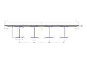Model 003248 | SCB001 | Spřažený ocelobetonový most s parametry
