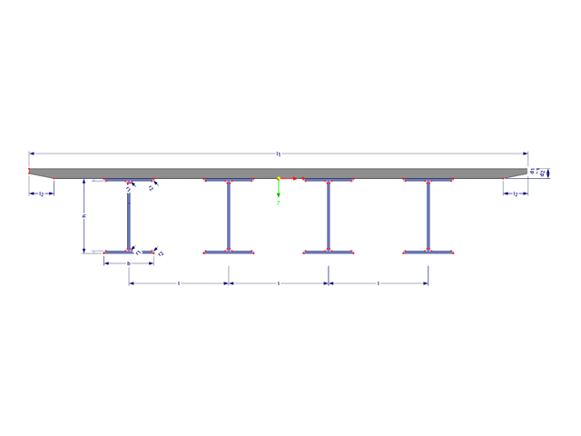 Model 003248 | SCB001 | Spřažený ocelobetonový most s parametry