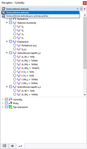 Výběr v navigátoru Výsledky