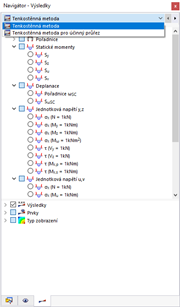 Výběr v navigátoru Výsledky