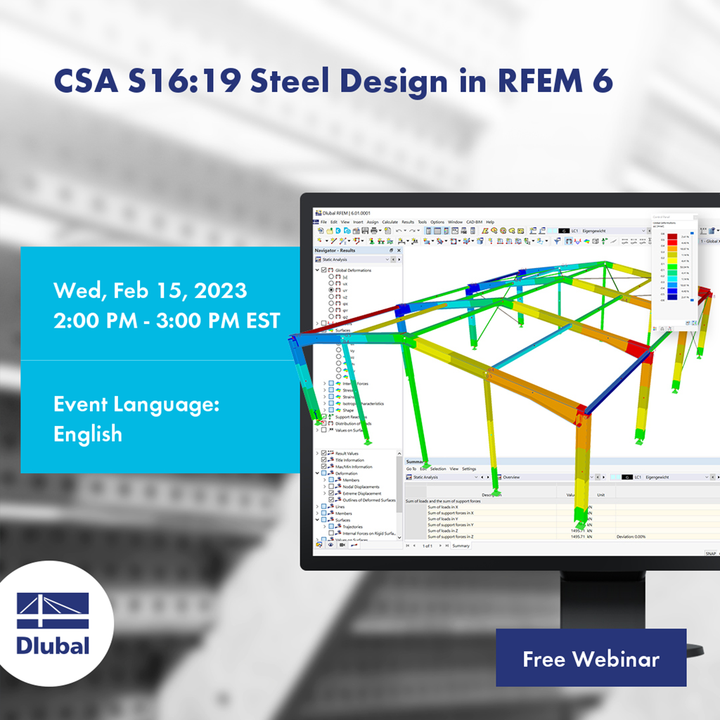 Posouzení ocelových konstrukcí podle CSA S16:19 v programu RFEM 6