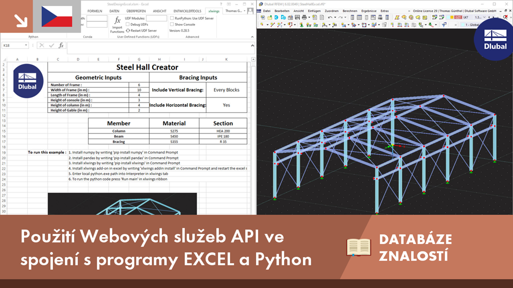 WebService API-Demonstration mit Excel und Python zur Automatisation strukturanalytischer Prozesse.