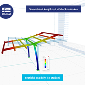 Samostatná konstrukce korýtkové střechy