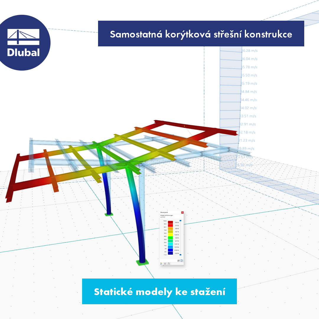 Samostatná konstrukce korýtkové střechy