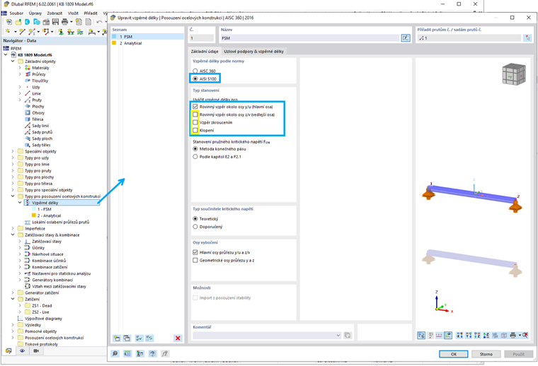 KB 001809 | Posouzení oceli tvarované za studena podle AISI v programu RFEM 6