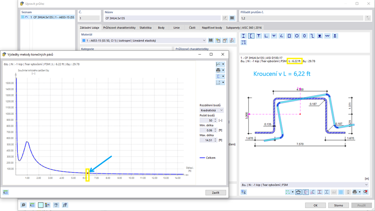 KB 001809 | Posouzení oceli tvarované za studena podle AISI v programu RFEM 6