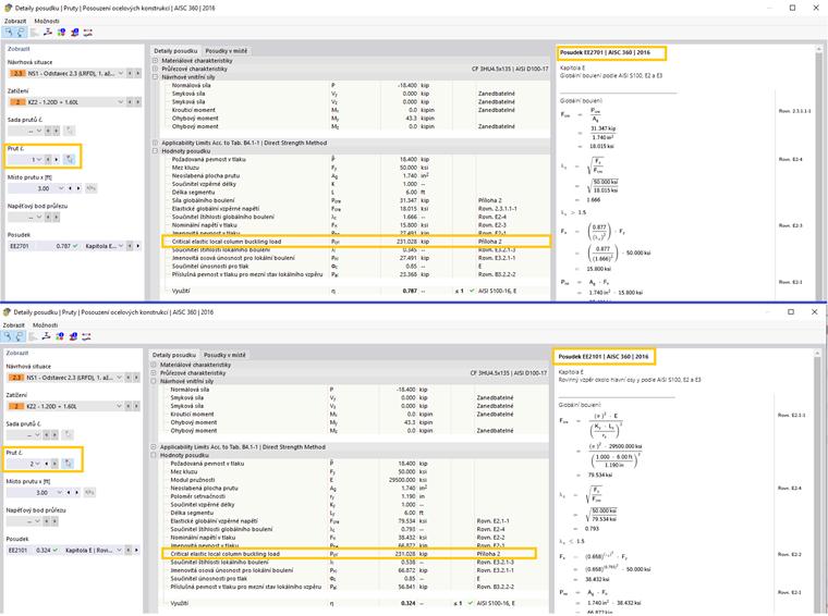 KB 001809 | Posouzení oceli tvarované za studena podle AISI v programu RFEM 6