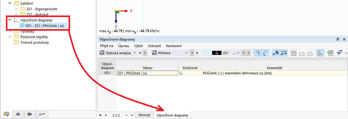 FAQ 005353 | Jak mohu v programu RFEM 6 nebo RSTAB 9 po výpočtu zobrazit výpočtové diagramy?