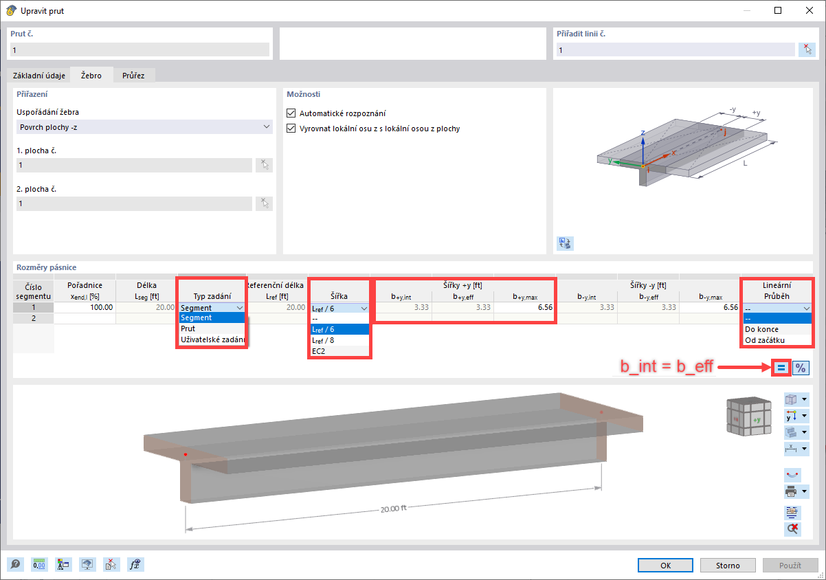 FAQ 005355 | Jak mohu modelovat prvek žebro v programu RFEM 6?