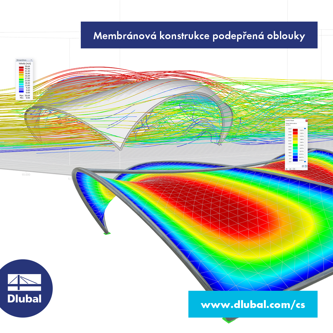 Membránová konstrukce podepřená oblouky