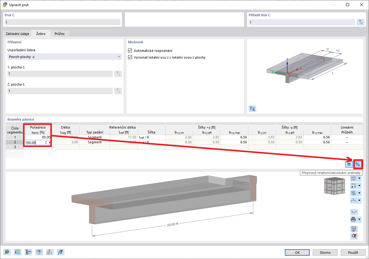 FAQ 005355 | Jak mohu modelovat prvek žebro v programu RFEM 6?
