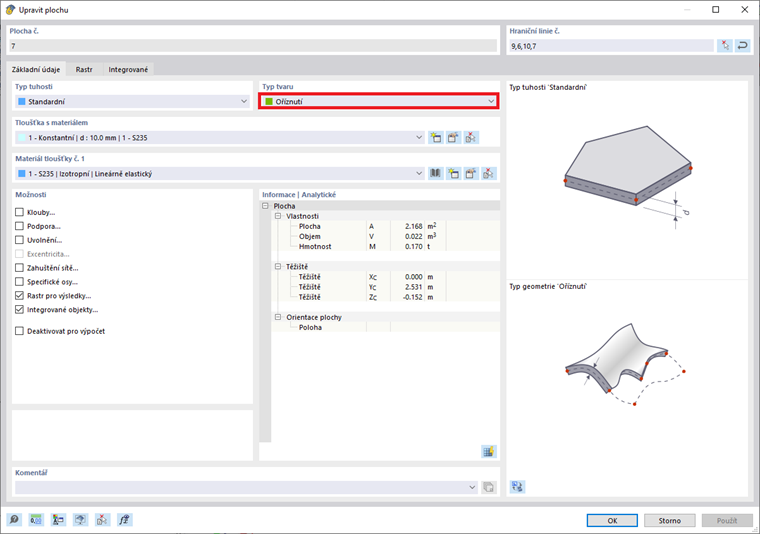Typ tvaru „Oříznutí“