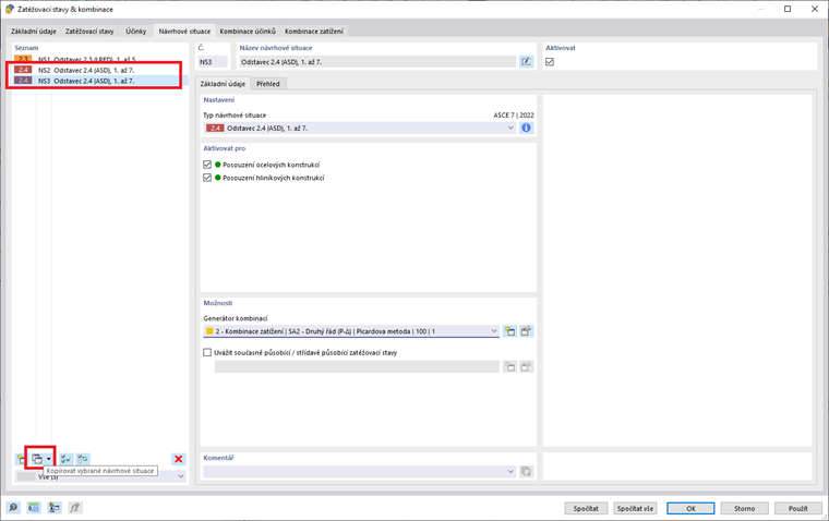 FAQ 005358 | Jak mohu při posouzení podle ASCE 7 provést posouzení únosnosti metodou ASD?