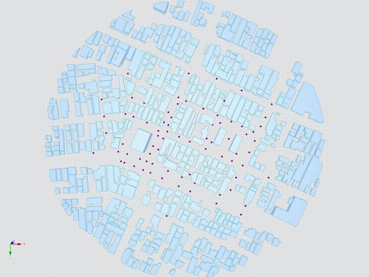 Stavba modelu shora - případová studie AIJ: reálná část města s nízkou zástavbou Niigata City