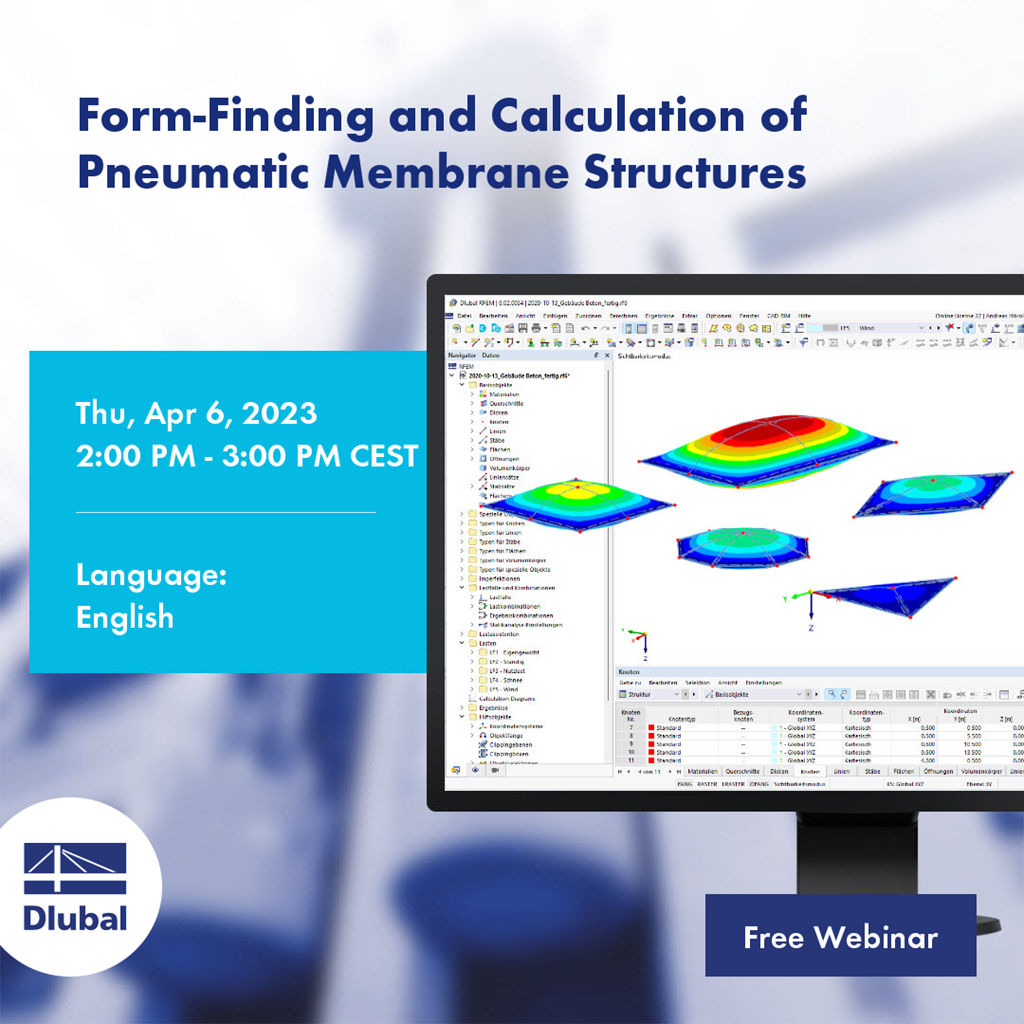Form-finding a výpočet pneumatických membránových konstrukcí