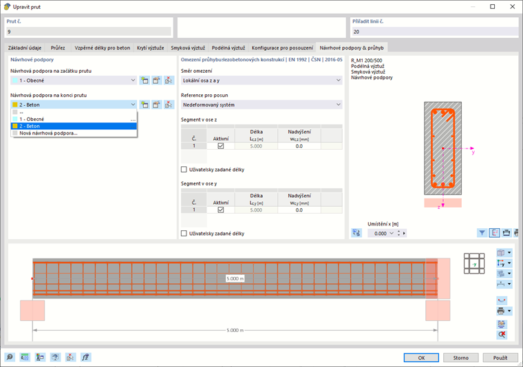 Zadání návrhových podpor