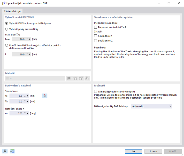 Upravit objekt modelu souboru DXF
