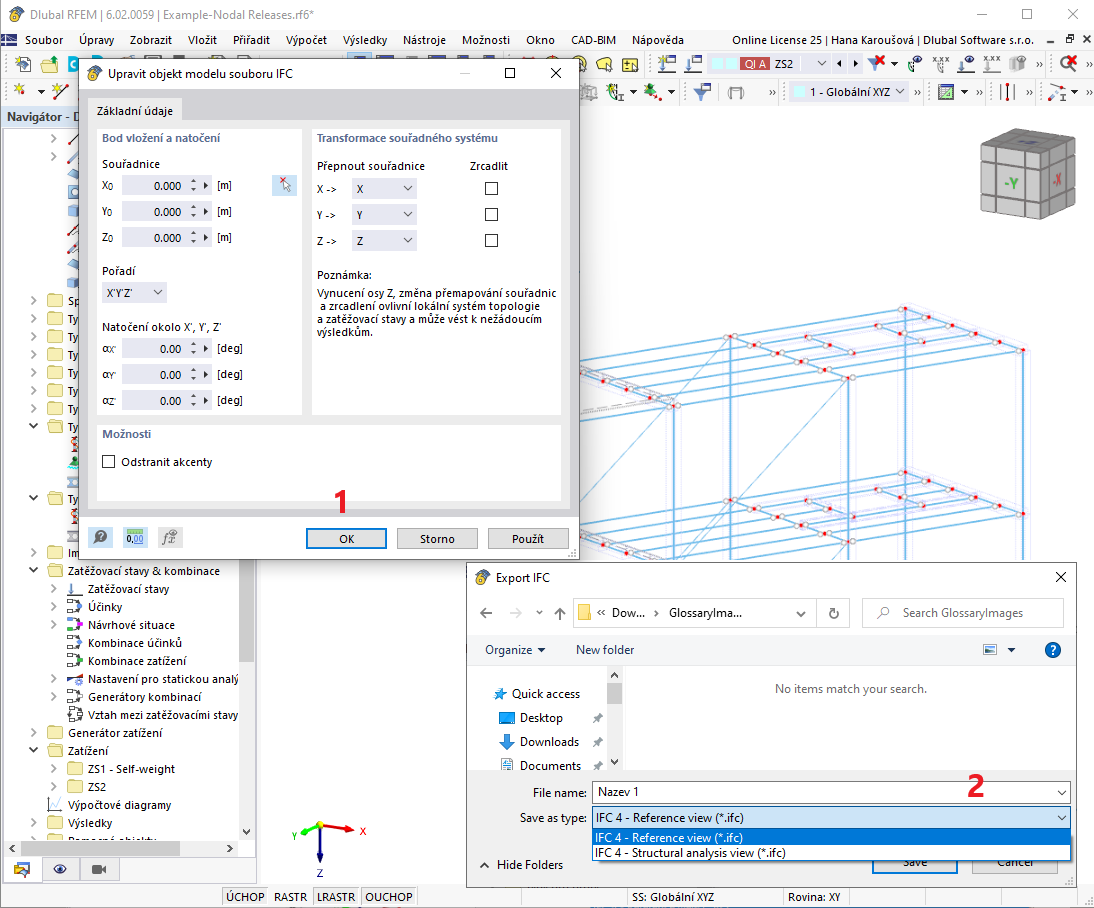 FAQ 005373 | Jak mohu exportovat nebo importovat soubor IFC v programech RFEM 6 / RSTAB 9?