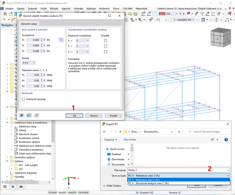 FAQ 005373 | Jak mohu exportovat nebo importovat soubor IFC v programech RFEM 6 / RSTAB 9?
