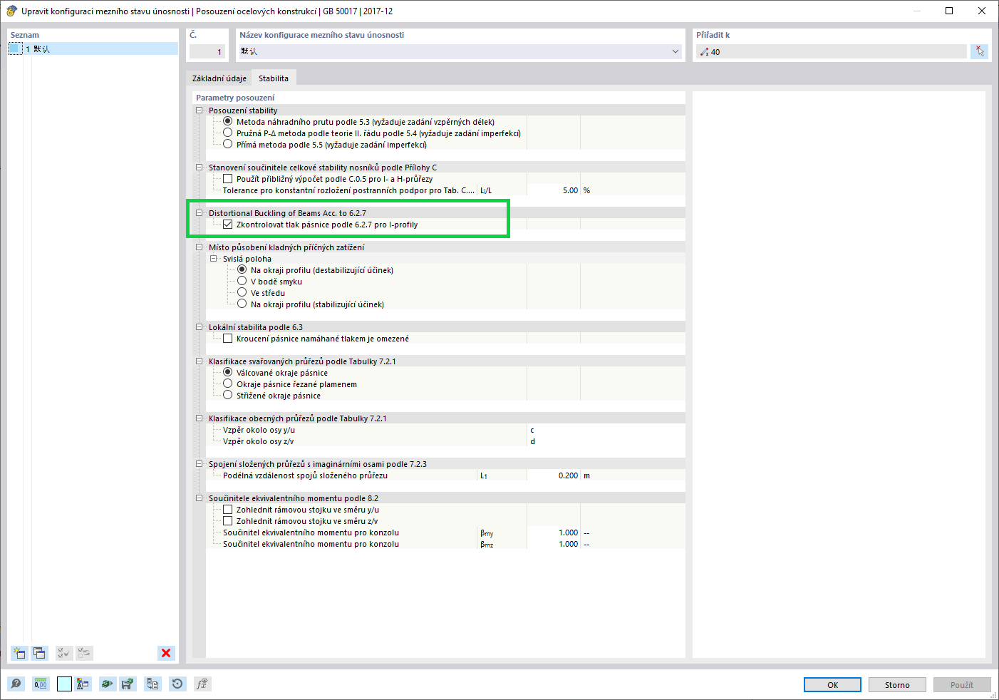KB 001824 | Posouzení distorzního boulení dolní pásnice ocelového rámového nosníku podle GB