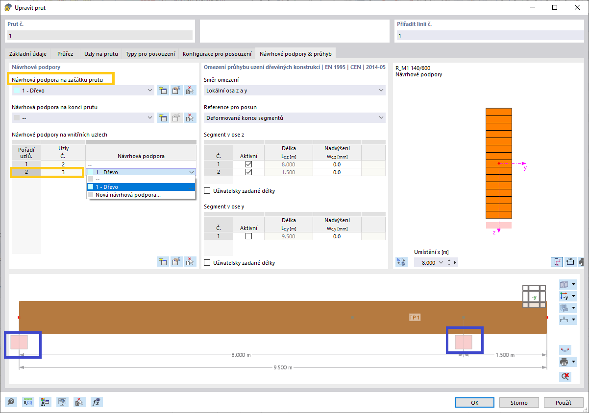 Přiřazení návrhové podpory