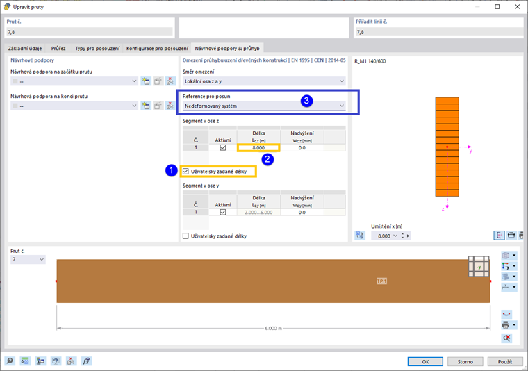 Zadání uživatelsky definované délky pro segment